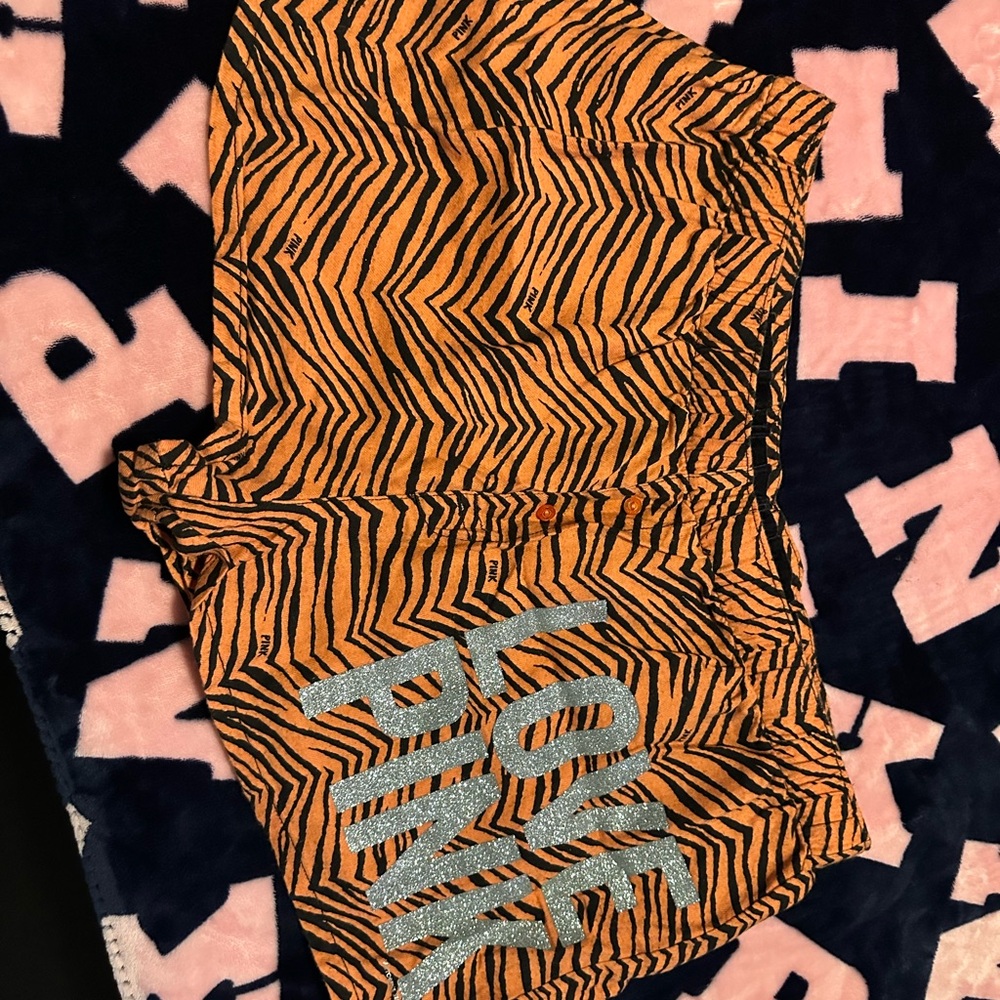 PINK vintage Y2K Zebra Print Shorts - Orange